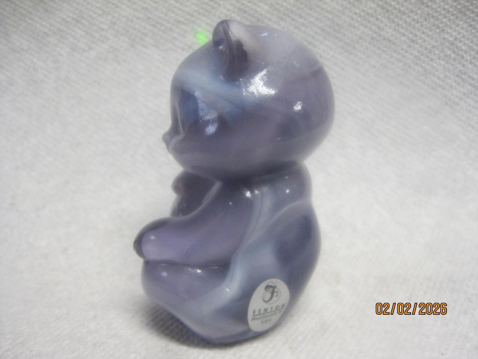 Vintage Fenton Purple Slag Glass Sitting Bear Figurine Handmade USA #2