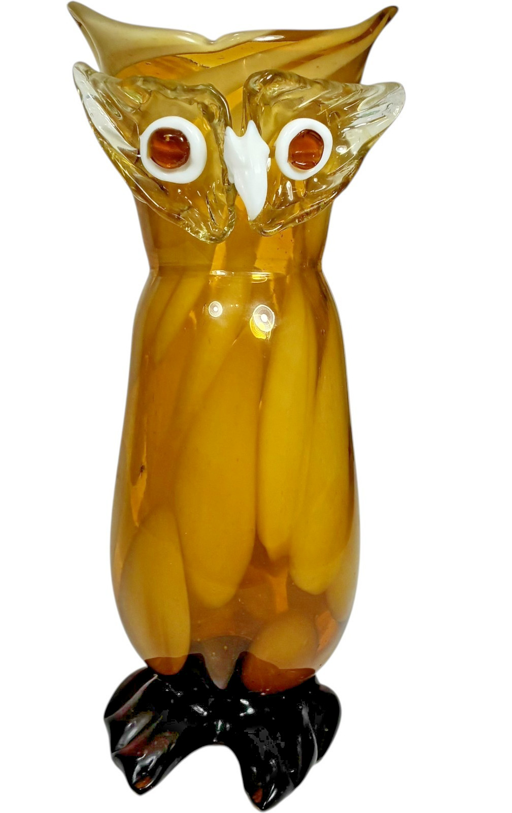 Murano Art Glass Owl Hand Blown Vase – 11.5 inches tall – Read