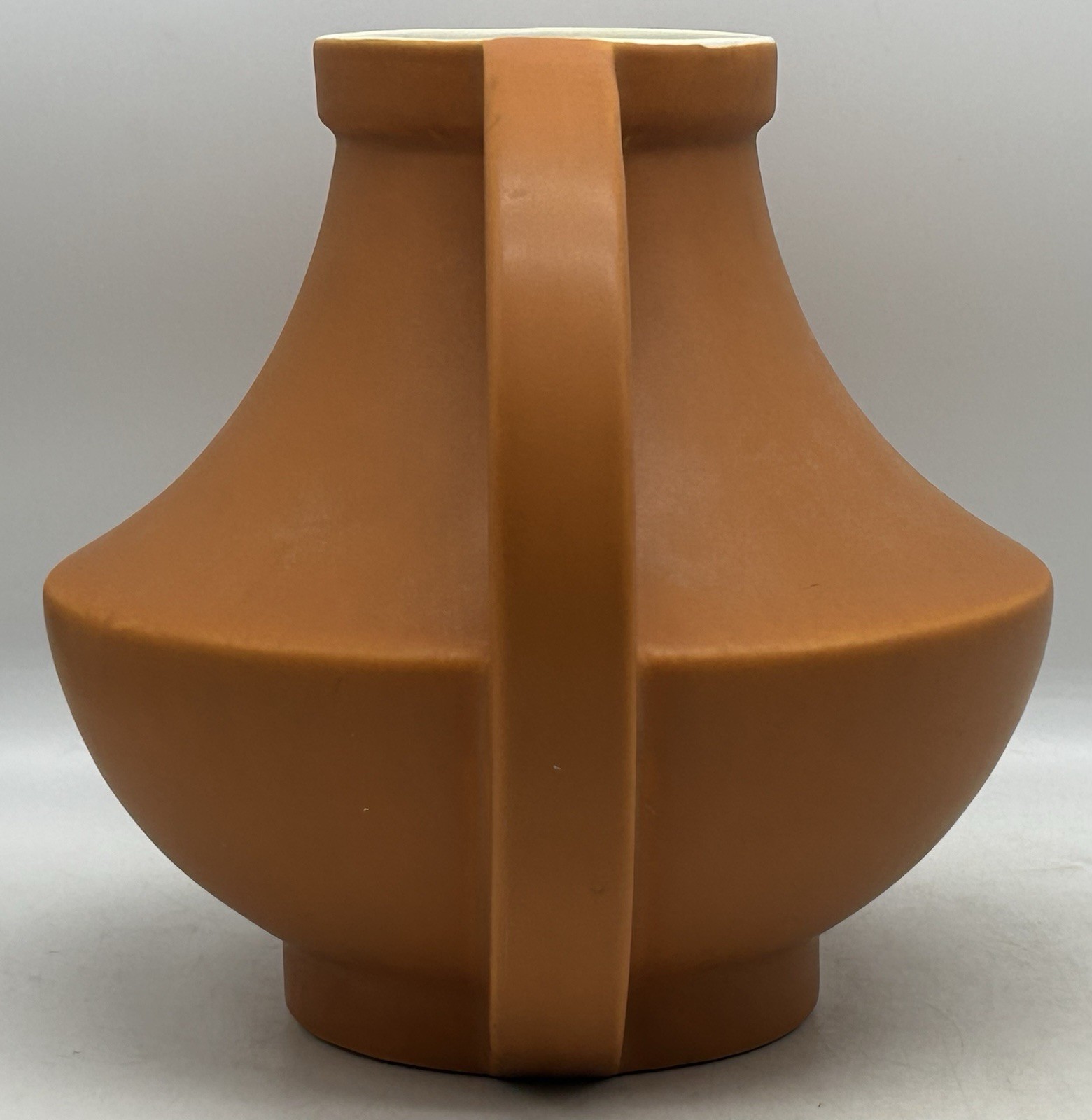 Coors Art Pottery Vase Orange Art Deco, Colorado, Double Handles