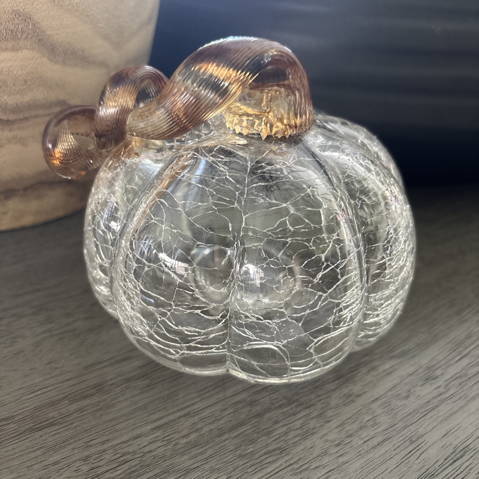 Hand Blown Art Glass Pumpkin
