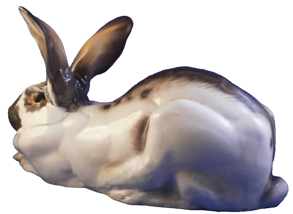 Amazing Nymphenburg Porcelain Bunny Rabbit Hare Figure Figurine German Germany