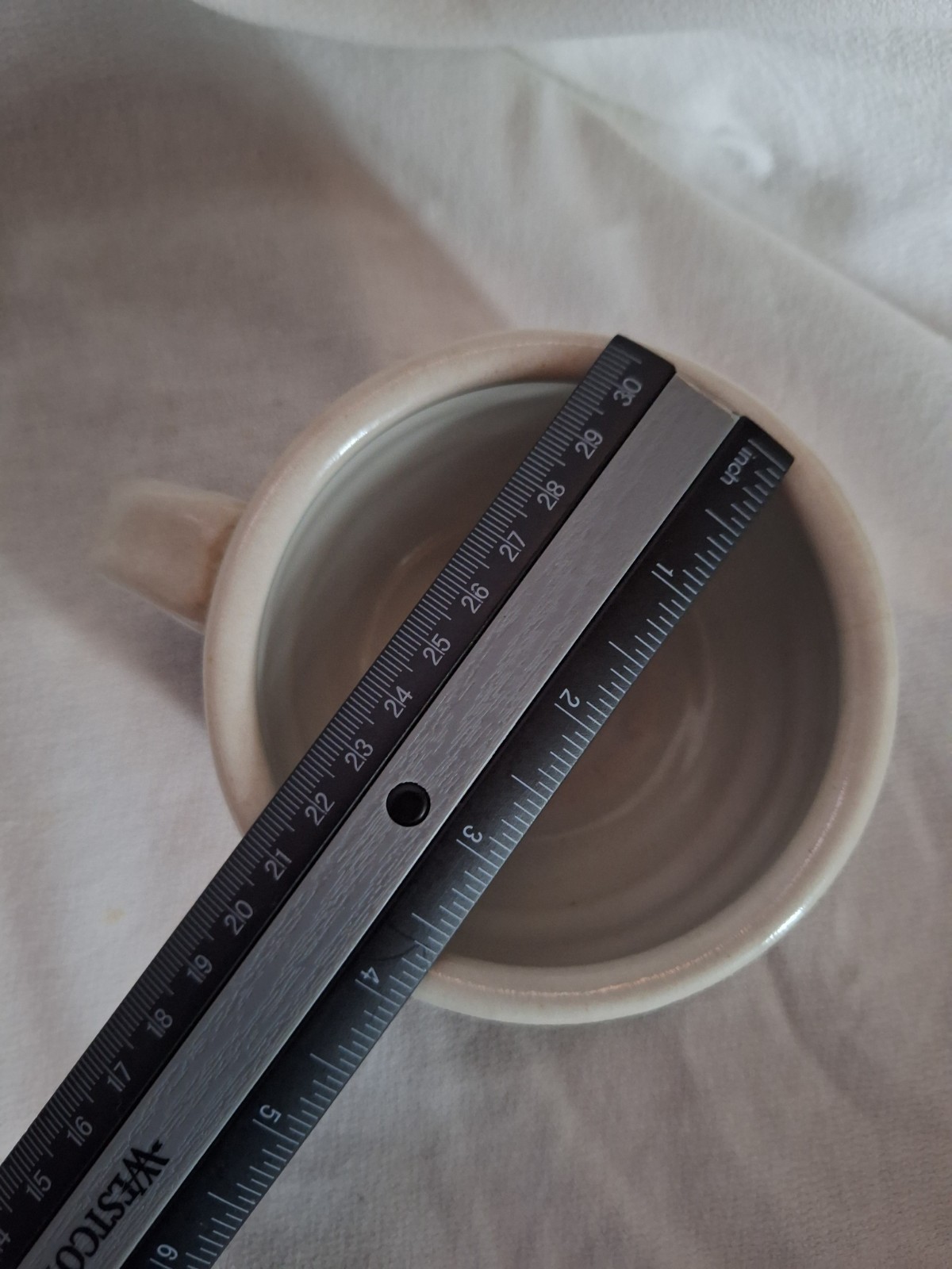 handmade studio pottery, stoneware two-tone drip glaze, cream and Brown Glaze