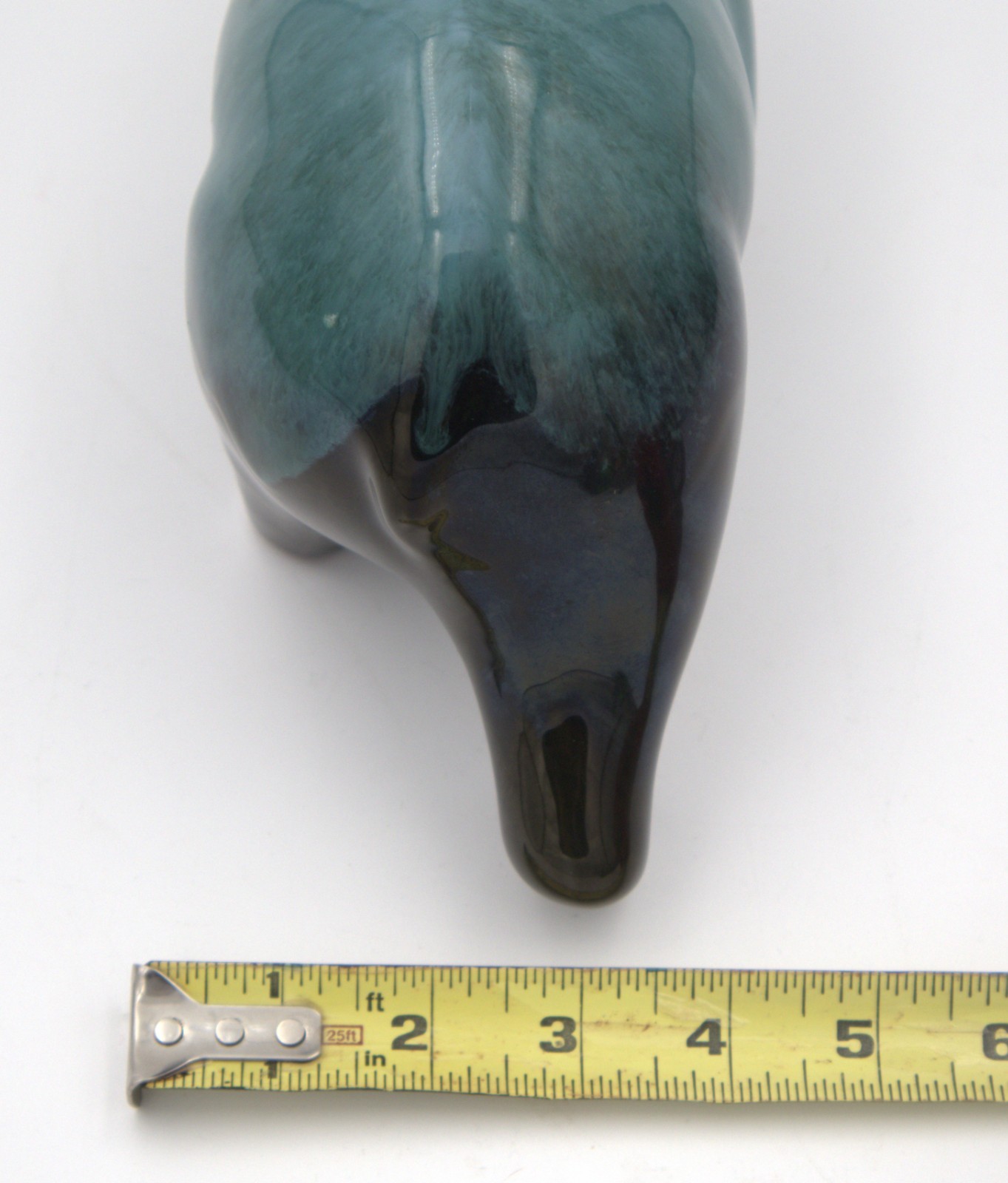 Vtg Blue Mountain Pottery Walking Bear Figurine Teal Drip Glaze Canada Read Cond