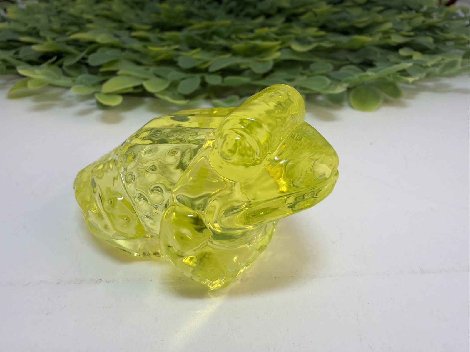 Boyd JEREMY Frog Toad Vaseline Uranium Glass Rare Figurine GLOWS