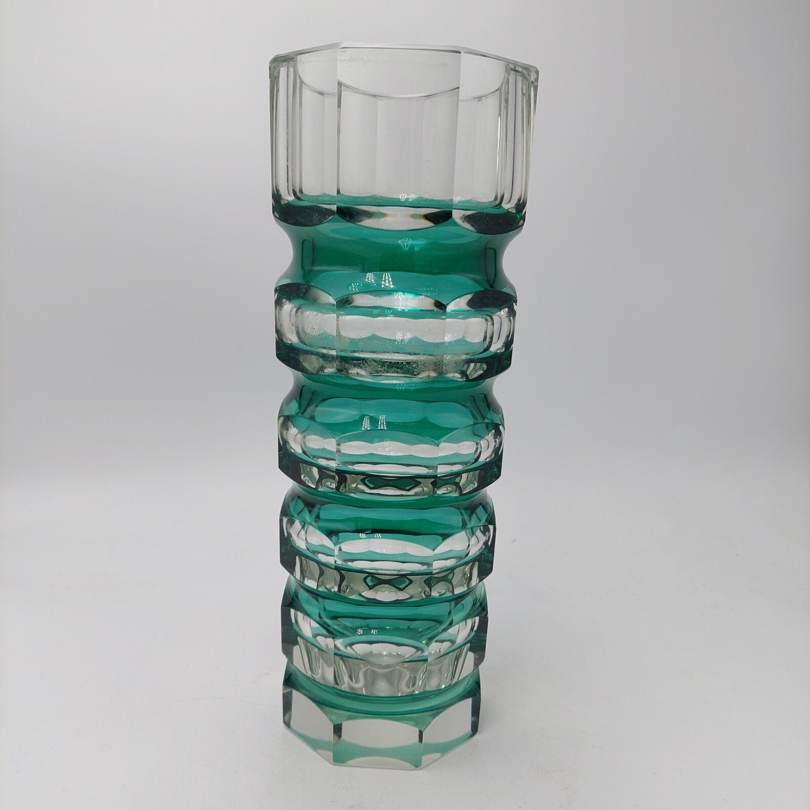 Josef Hoffmann Moser Prism Faceted Crystal Glass Art Deco Vase STUNNING