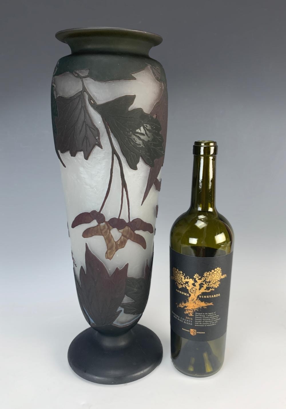 Georges Raspiller Large Cameo Glass Vase