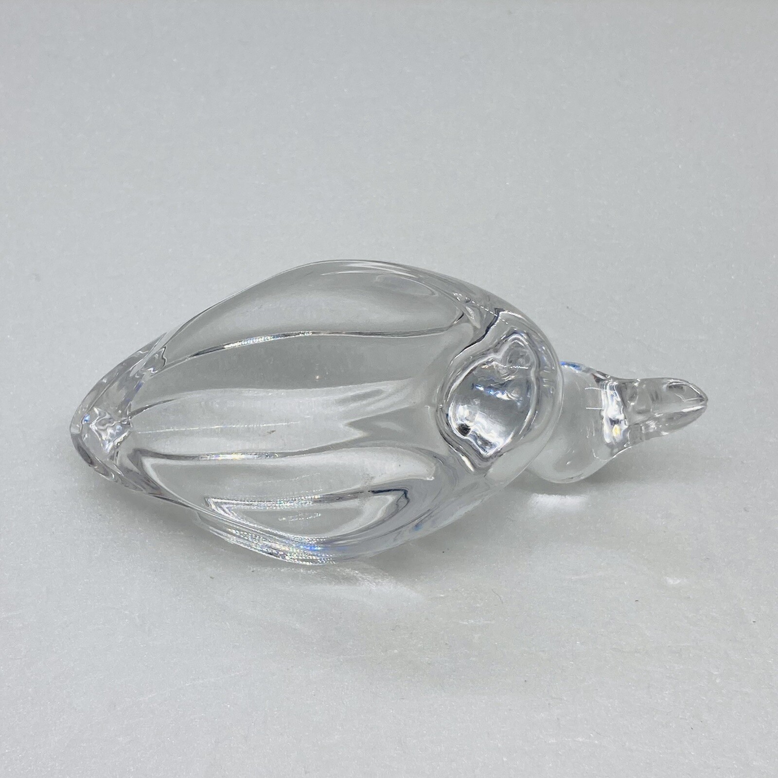 Vintage 1970s Crystal Glass Duck Bird Paerwieghtvfigurine 4” Art Decor 22