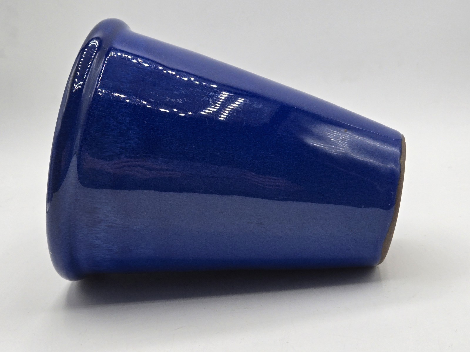 Cobalt Blue Tapered Planter Indoor Outdoor Glazed Interior