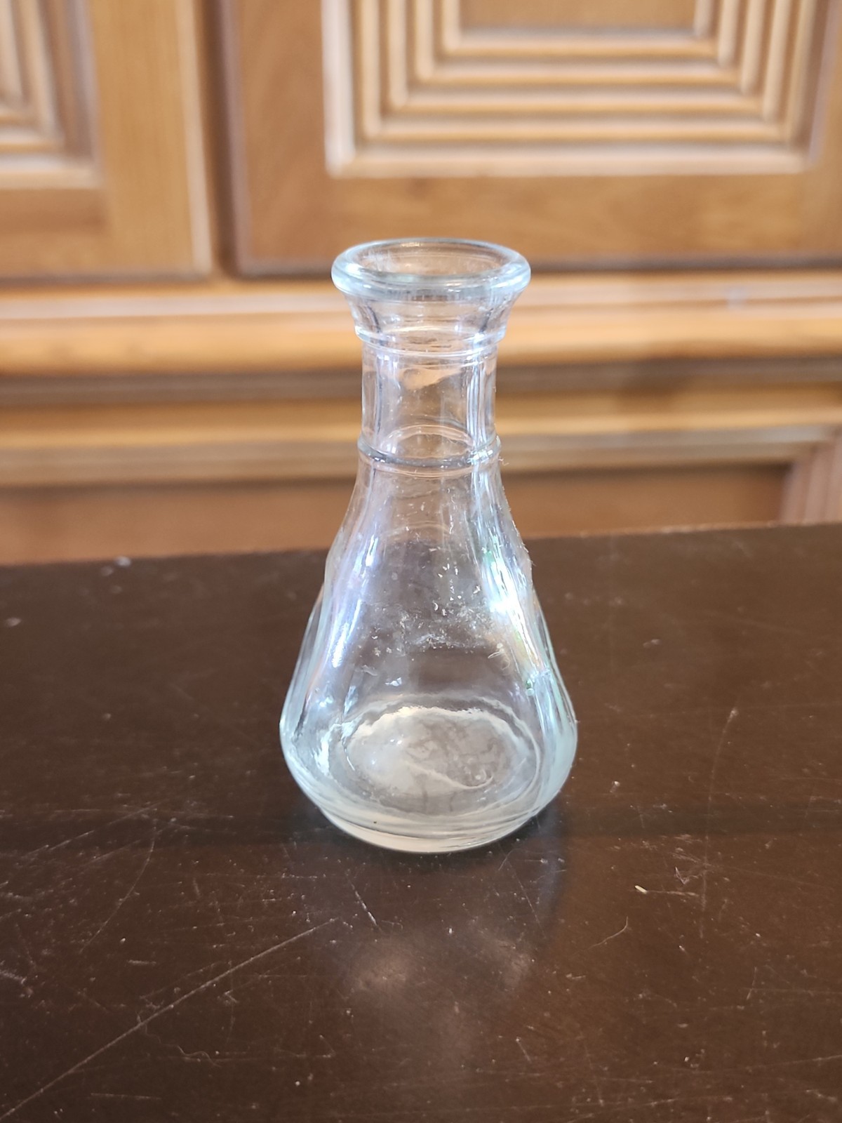 VINTAGE LIBBY PINCHED GLASS MINI VASE BOTTLE 3.5″ TALL