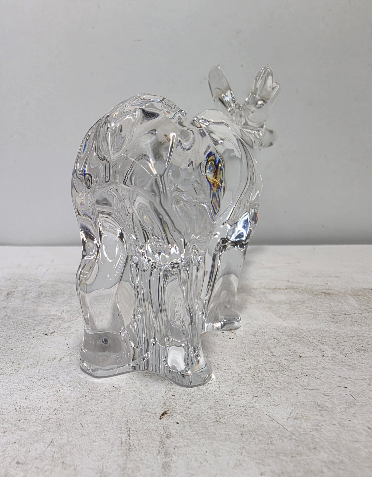 Orrefors Sweden Moose 5.5 In Long Crystal Heavy Clear Figurine Decor