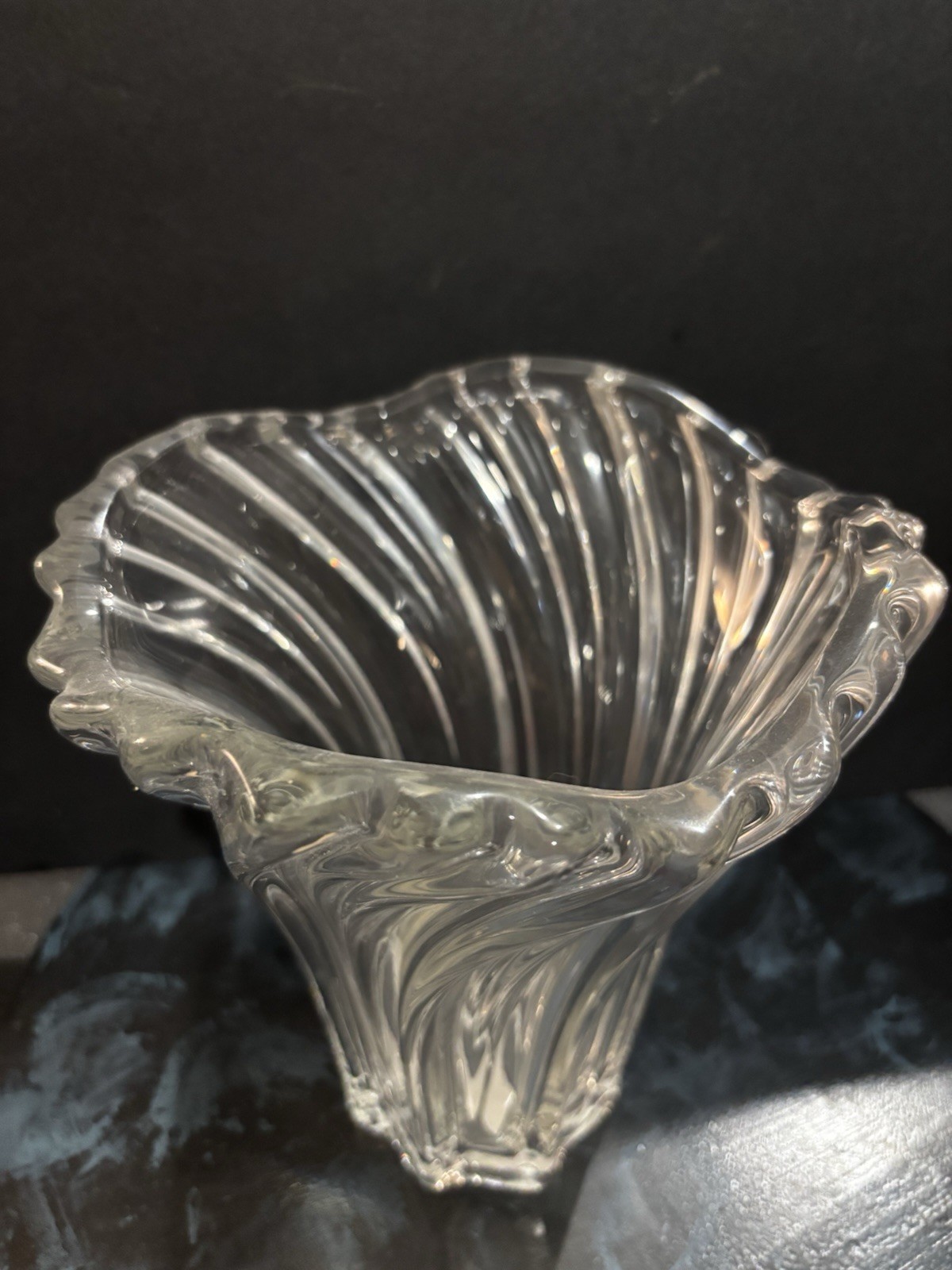 Mikasa Belle Epoque Swirled Fluted Crystal Flower Vase