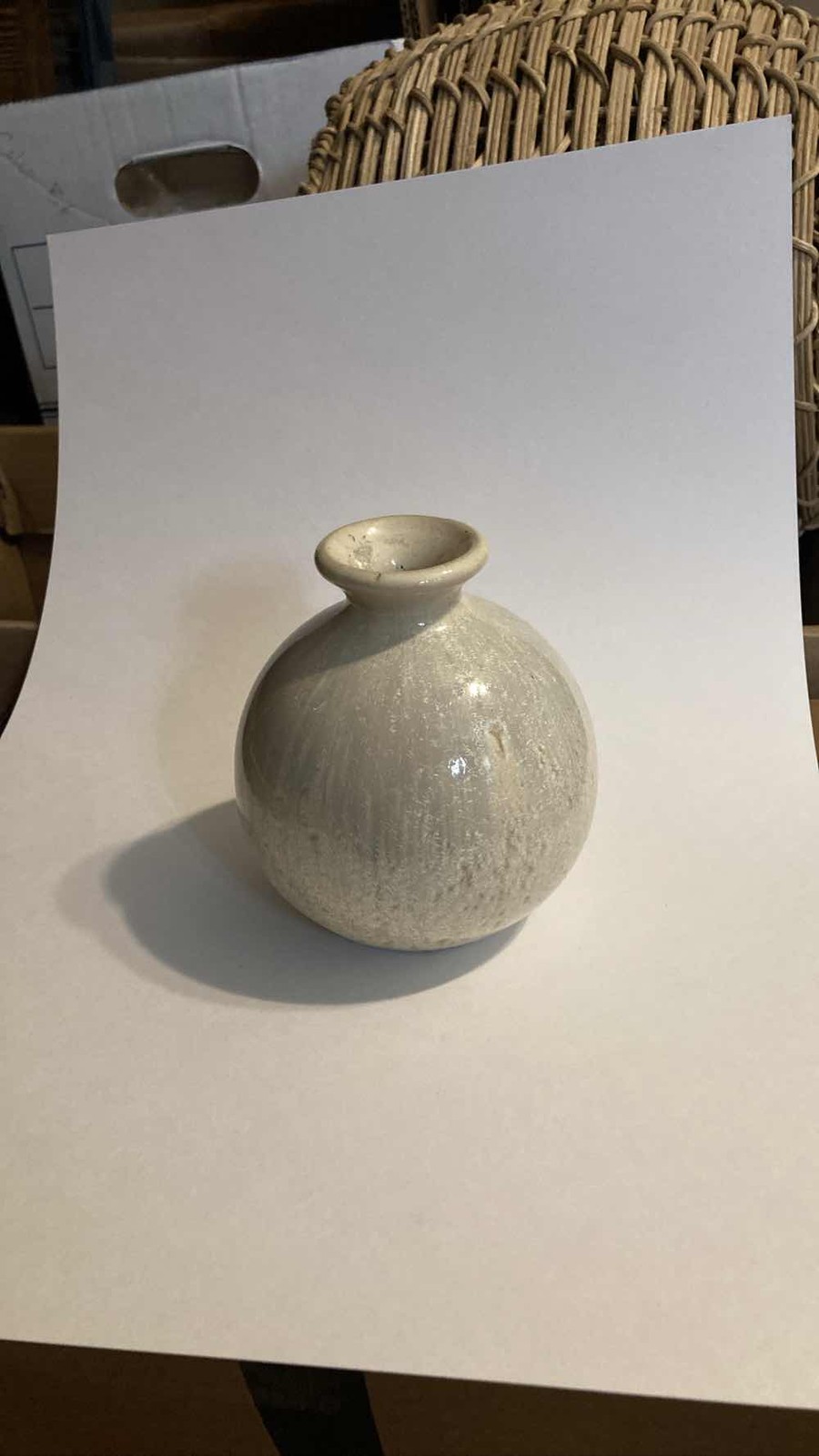 Studio pottery white crystal glaze