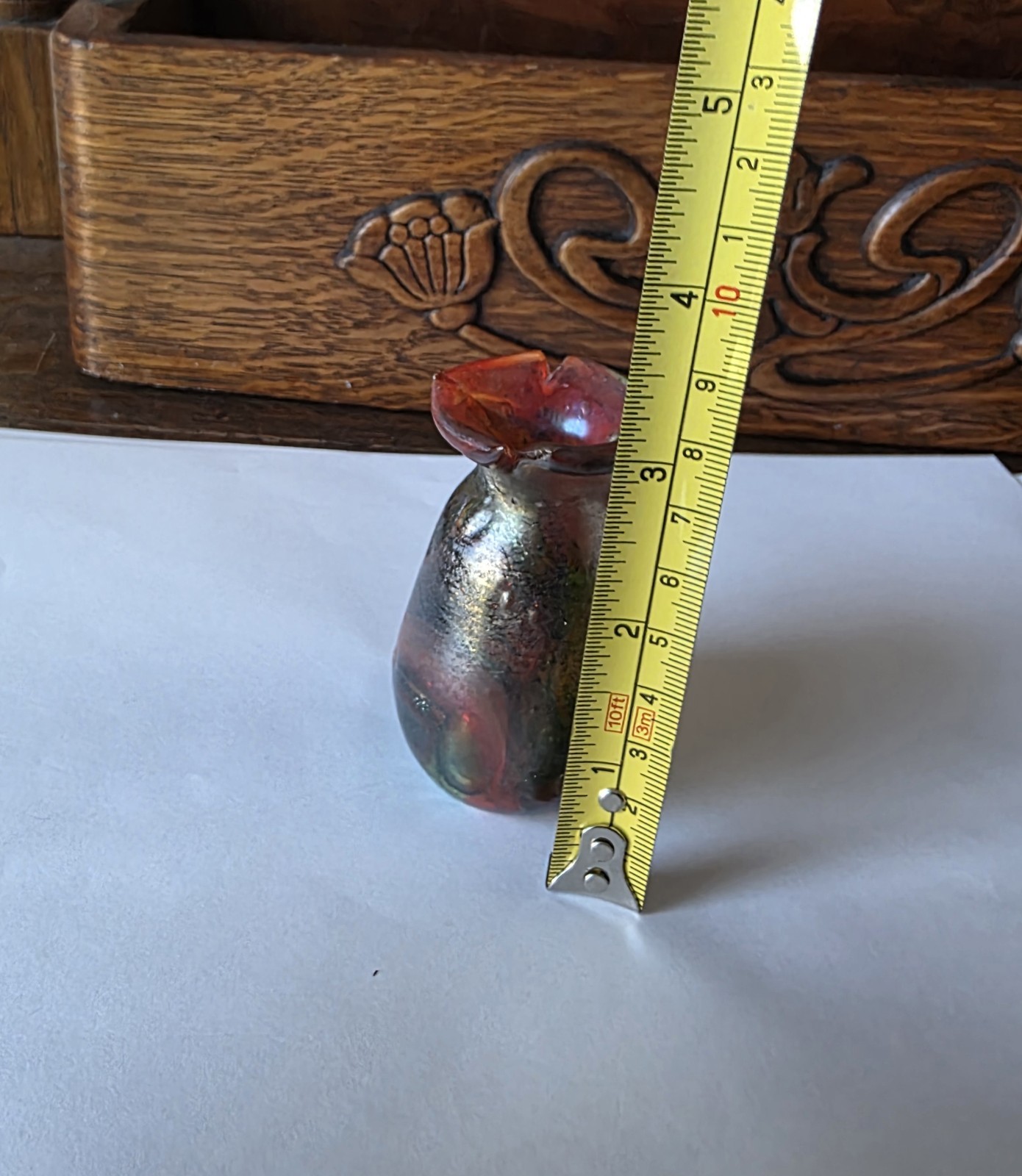 Santa Barbara Art Glass Vase, Gina Araujo, Iridescent Miniature