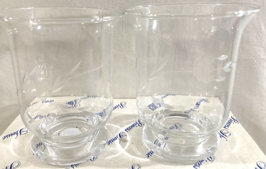 Princess House Crystal Votive Holders 690 Heritage-retired-Set Of 2-NEW-Vintage