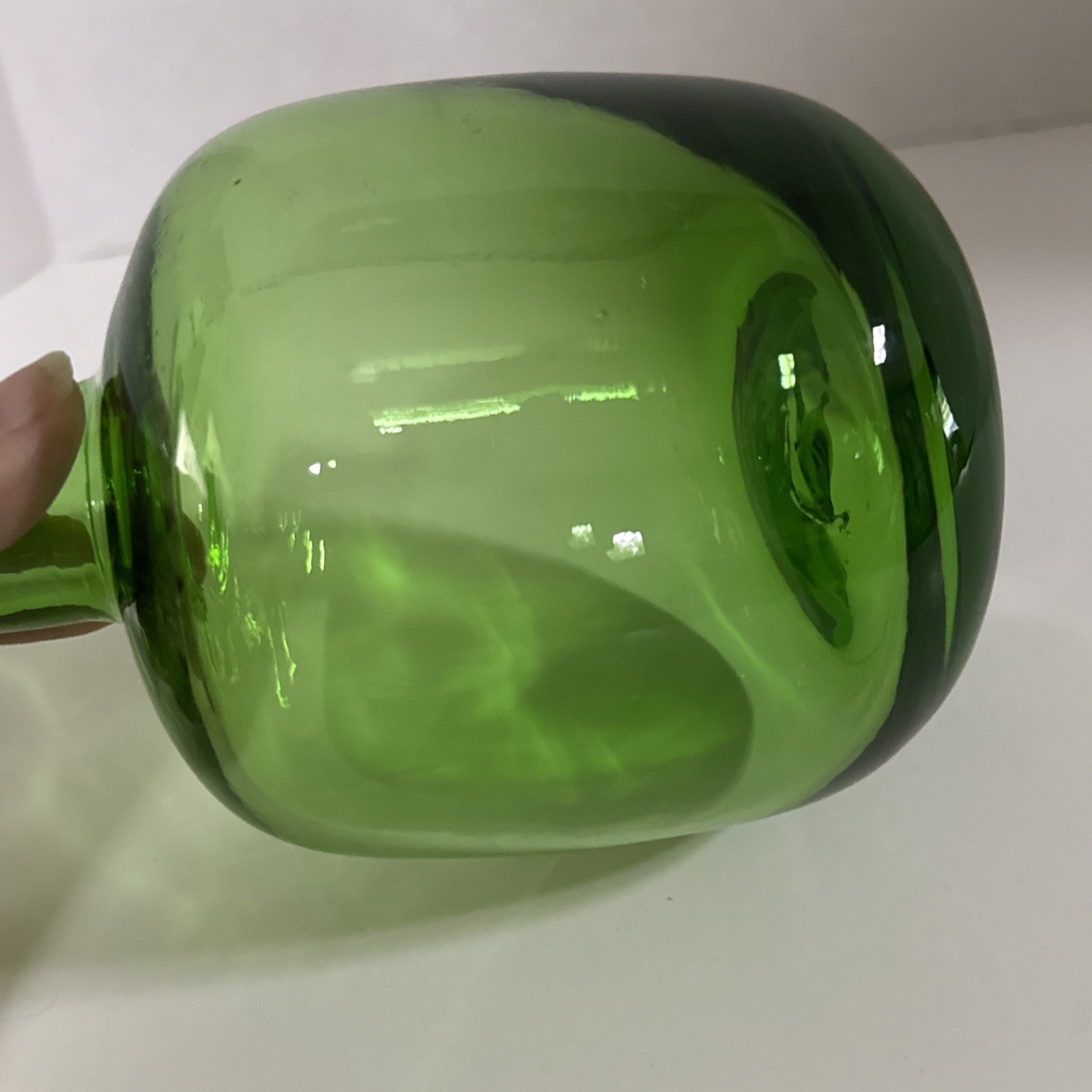 Vintage BLENKO Glass #6424 MCM Candle Holder Bud Vase Grass Green 5.5″