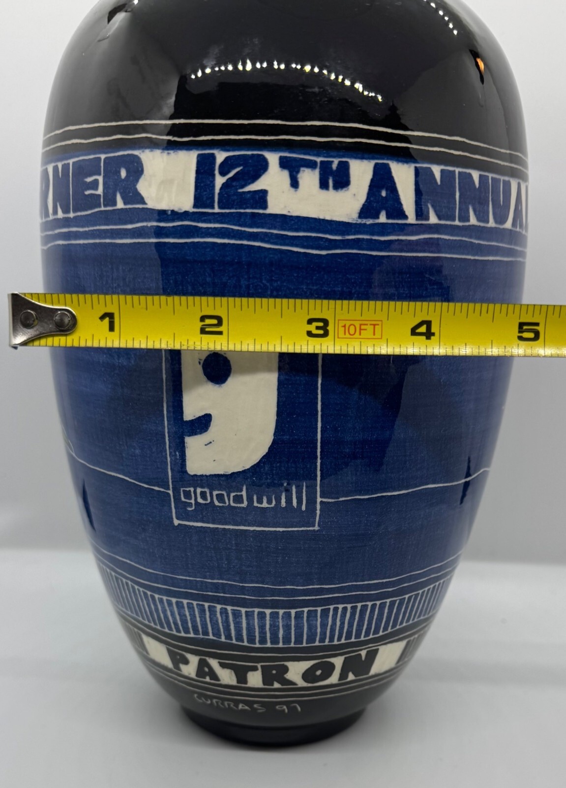 Vintage Curras Bothers Art Pottery Vase Charity Golf Tournament 1997 By Goodwill