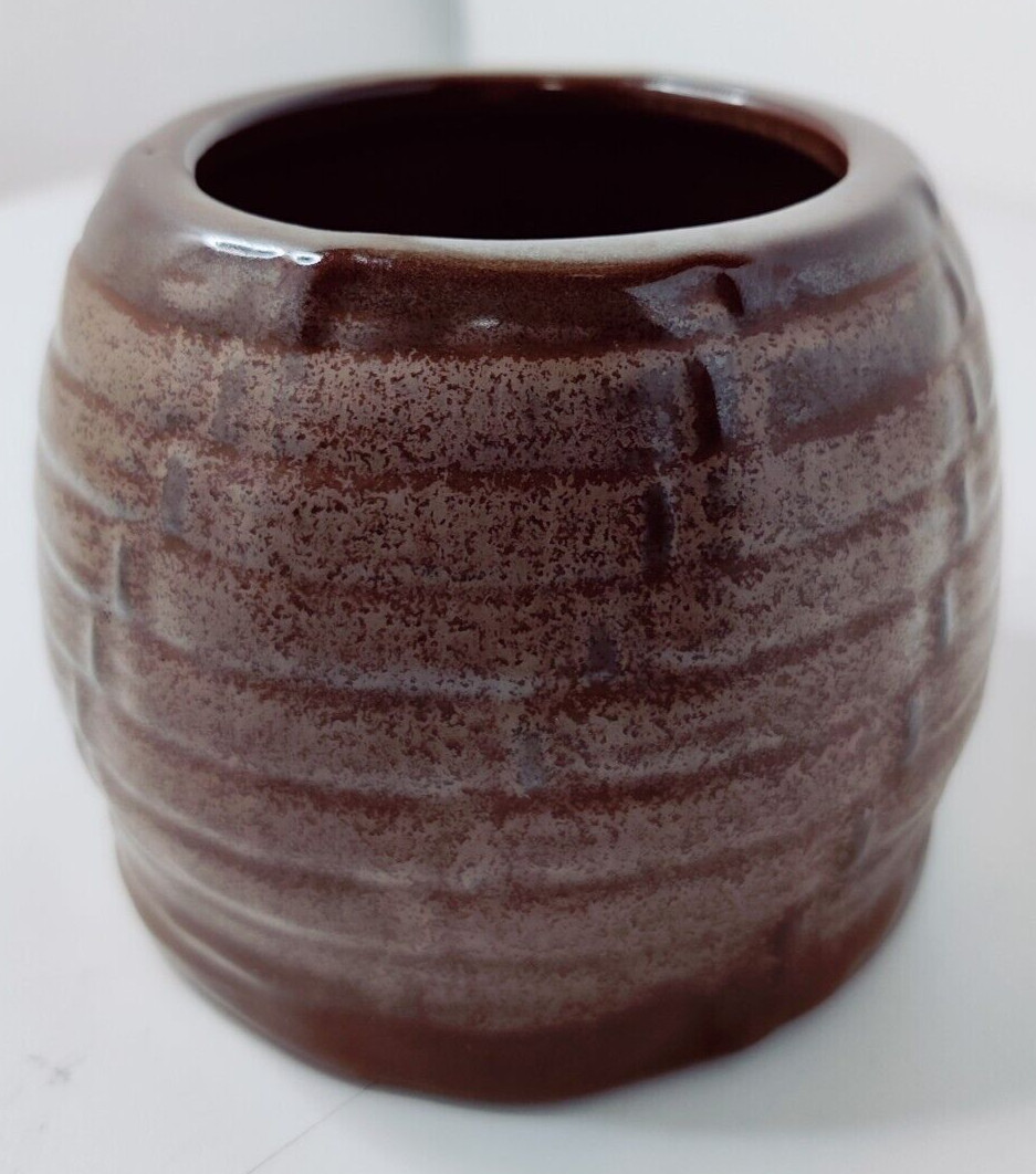 VTG 70s FRANKOMA POTTERY 803 PLANTER VASE USA BROWN COLORS NICE CONIDITION