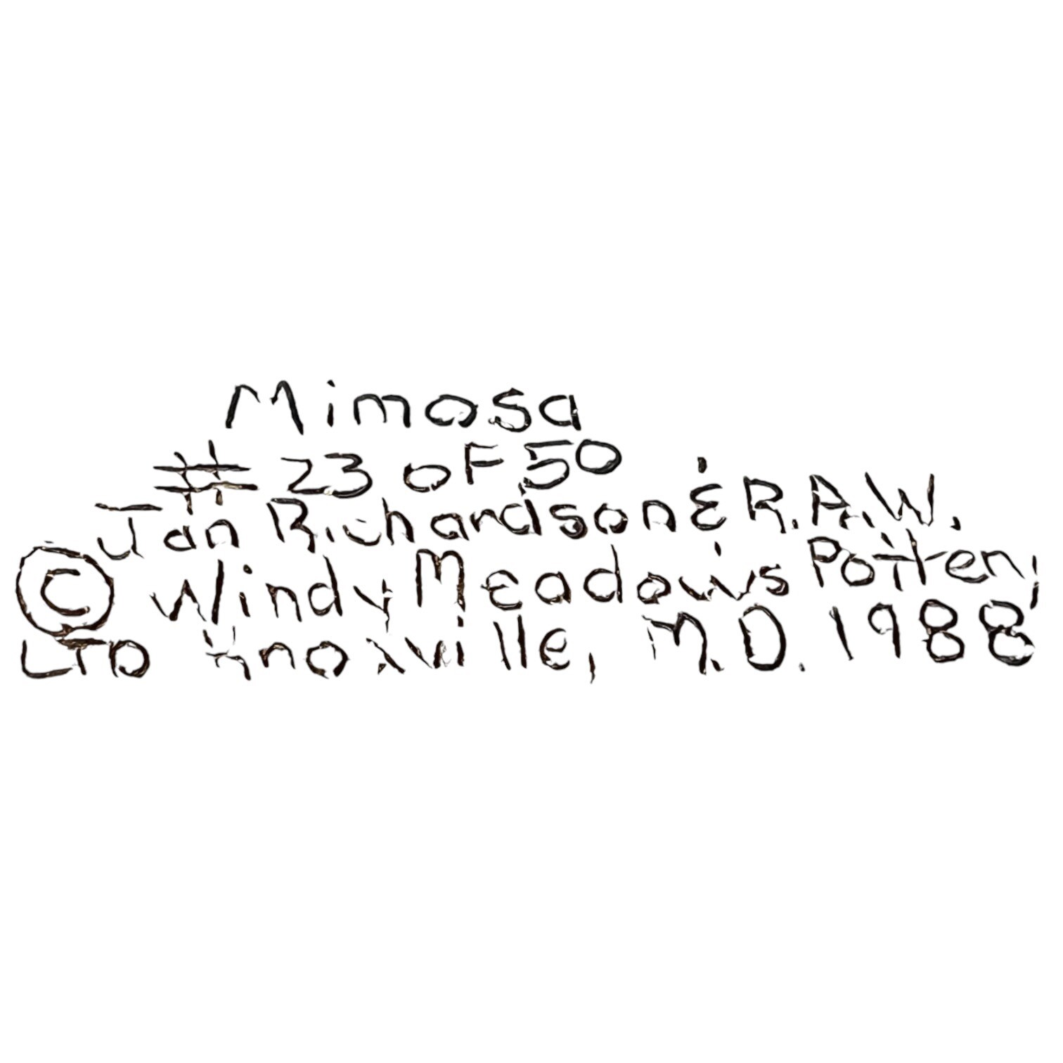 Windy Meadows Pottery Mimosa Candle House #23 of 50 Signed 1988 12″High 8″ Wide