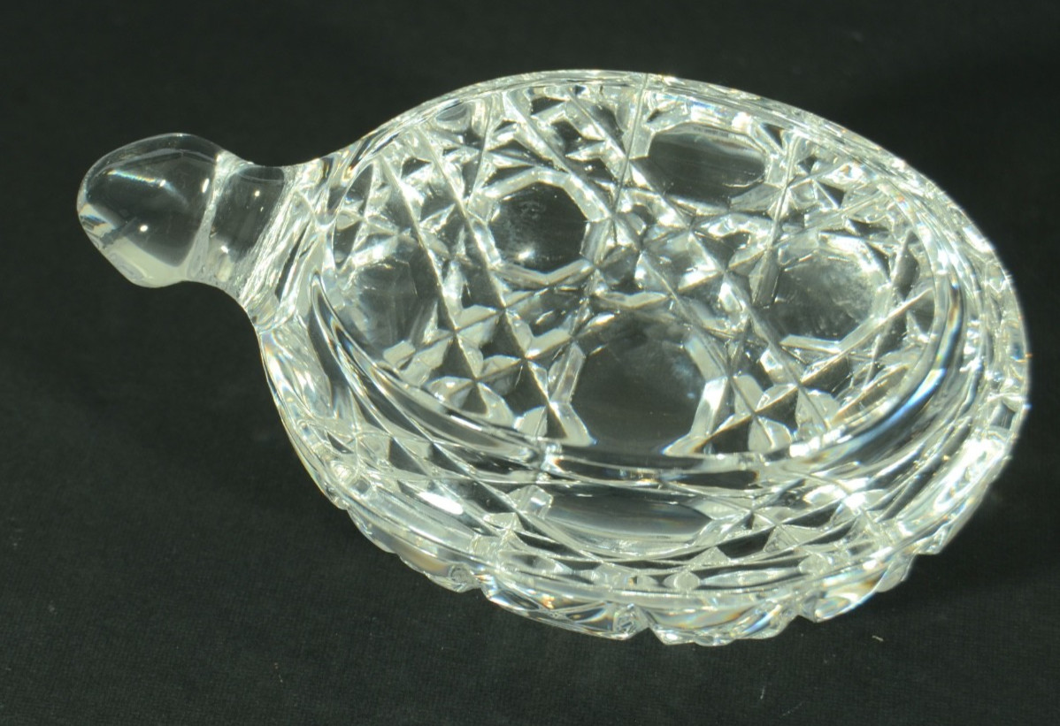 Waterford Crystal Cut Pattern Shell Turtle Tortoise Paperweight 4.25″ Figurine