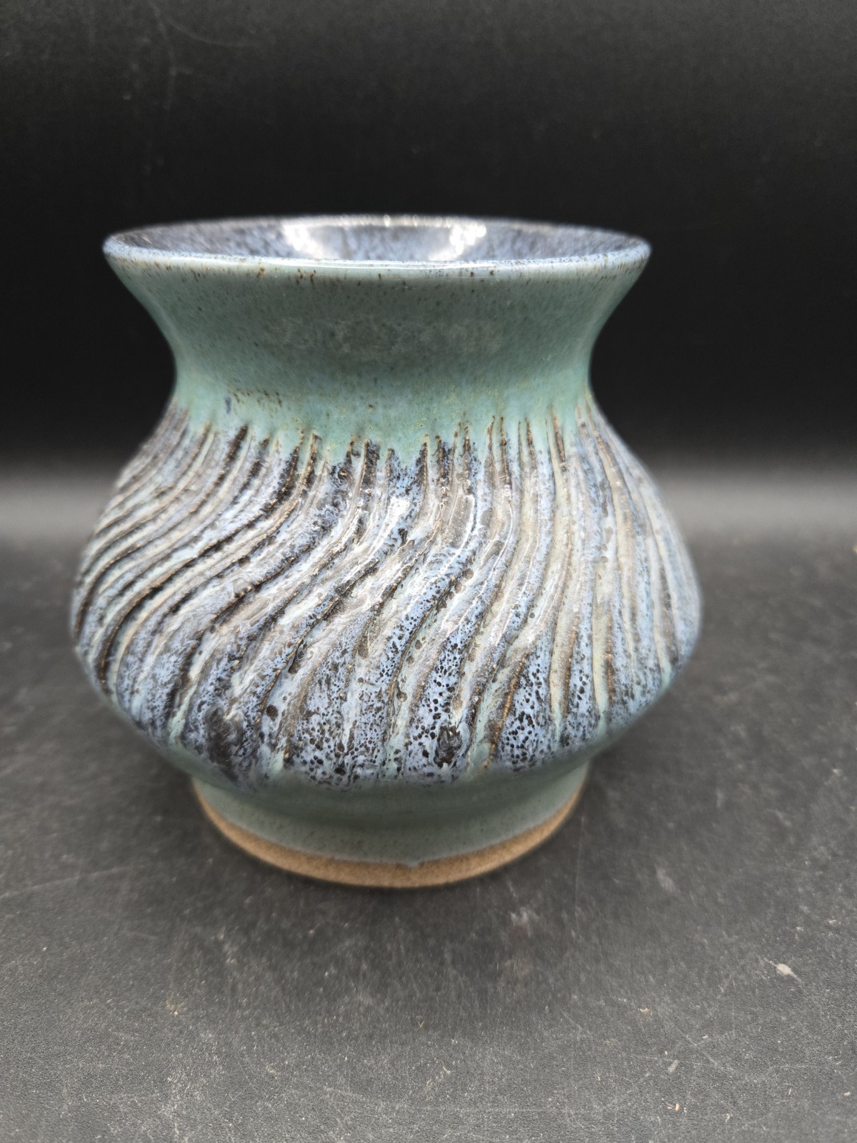 Vintage 5″x5″ Hand Thrown Studio Art Pottery Bowl Vase signed Anna ’95