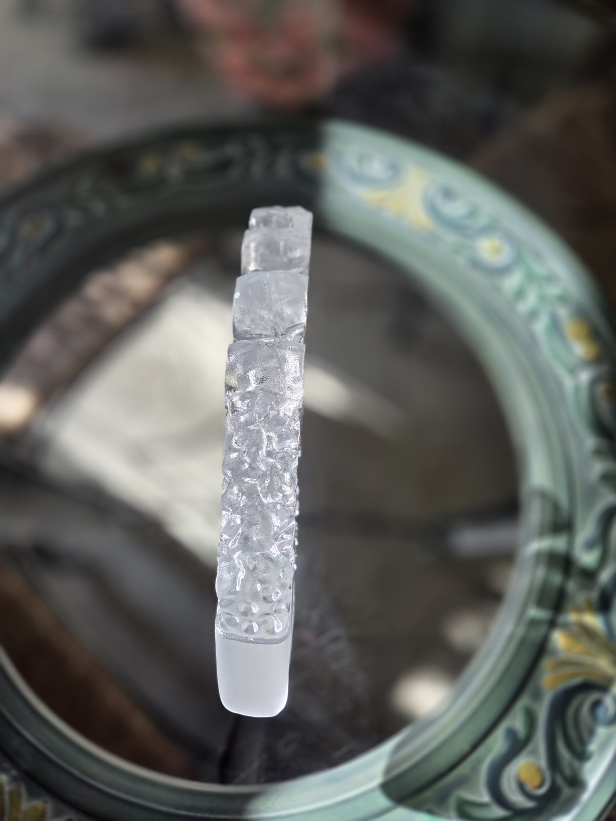 Xavier Meléndez Mexico Abstract Modern Crystal Glass Sculpture 14″ W
