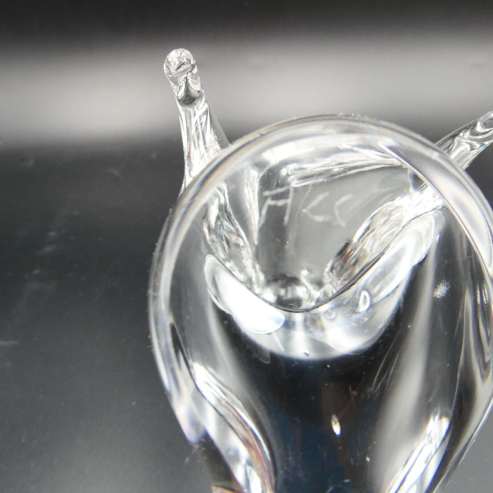 Hand Blown Clear Glass Seal Paperweight Figurine Signed ACC 5 Inch