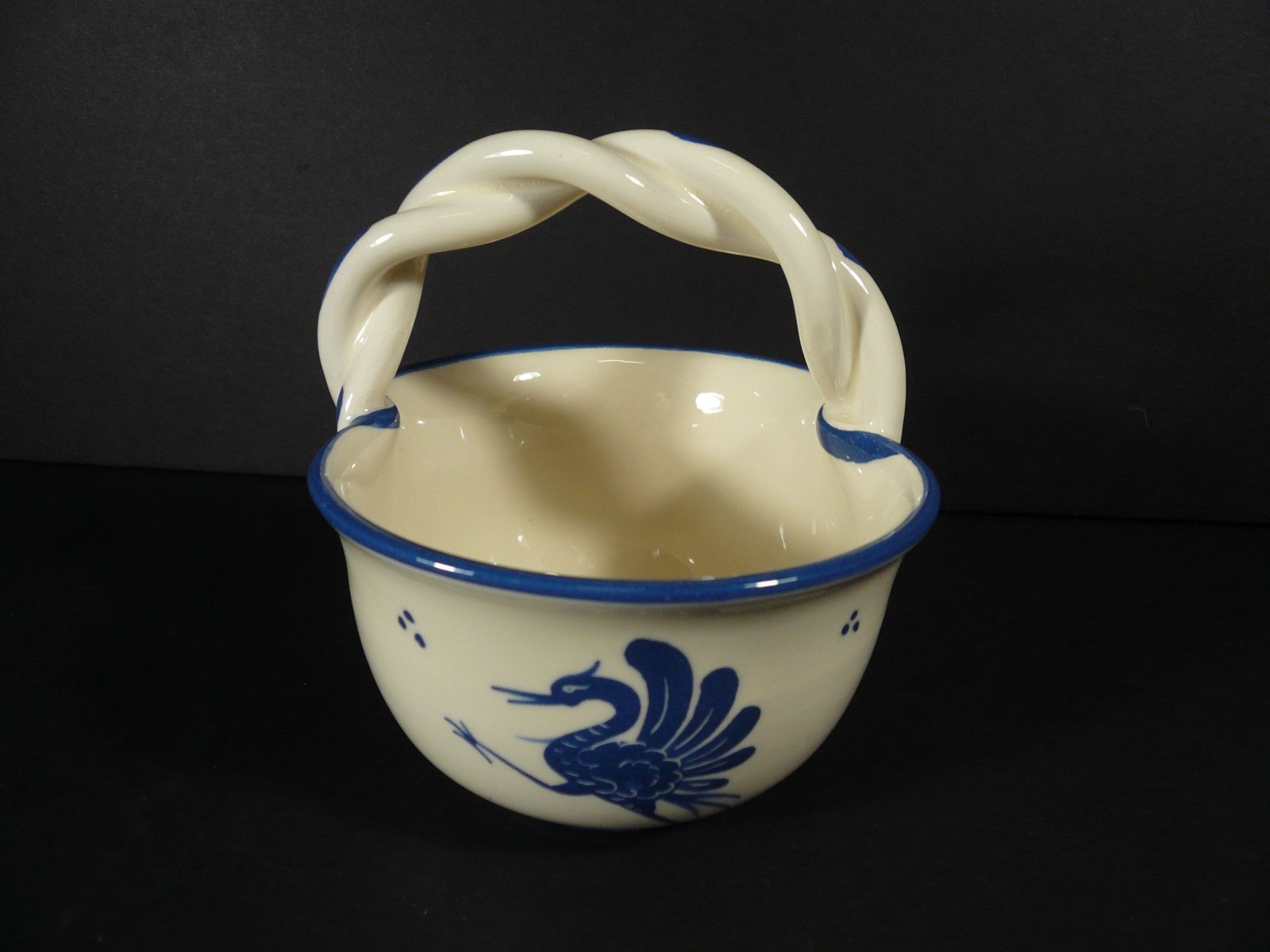 Bulle Dubuis Bosshard Basket Vase Peacock Pottery Poterie du Gruyere Switzerland