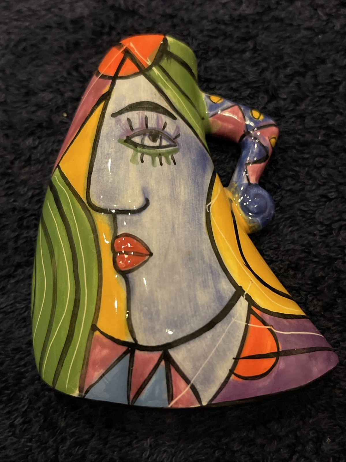 Picasso Museum Inspired Miniature Wall Pocket Vase Magnet Colorful Abstract Art
