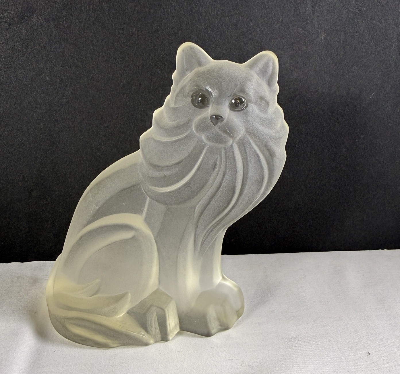 Crystal Persian Cat Figurine Unbranded Frosted Beautiful!