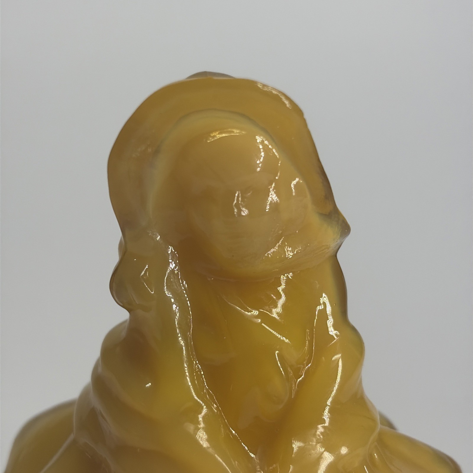 Boyd Art Glass Louise Doll Figurine 4.25″ Apricot Orange Cadmium UV Glow