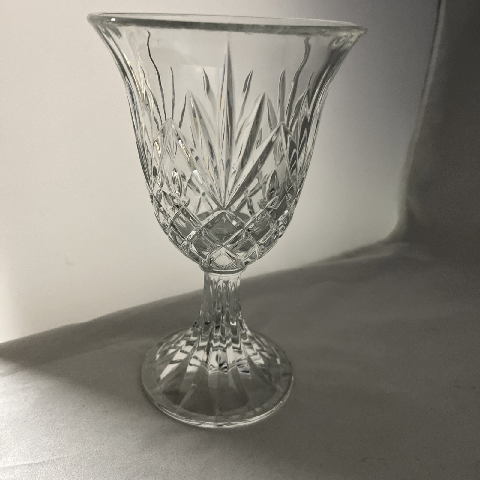 Vintage Godinger Lexington Crystal Open Hurricane Candle Holder / Vase(s) 7 1/2″