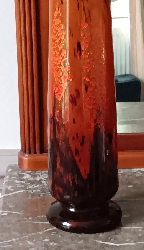Antique Daum Nancy Unique Large Vase French Art Glass Art Nouveau Period C 1900s
