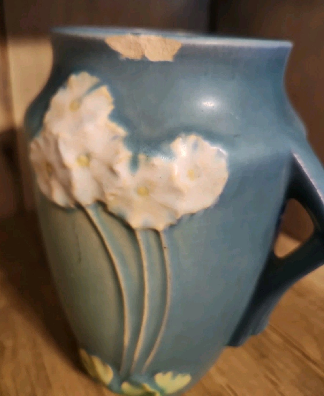 Roseville Art Pottery Blue Primrose Vase 760-6 See Photos