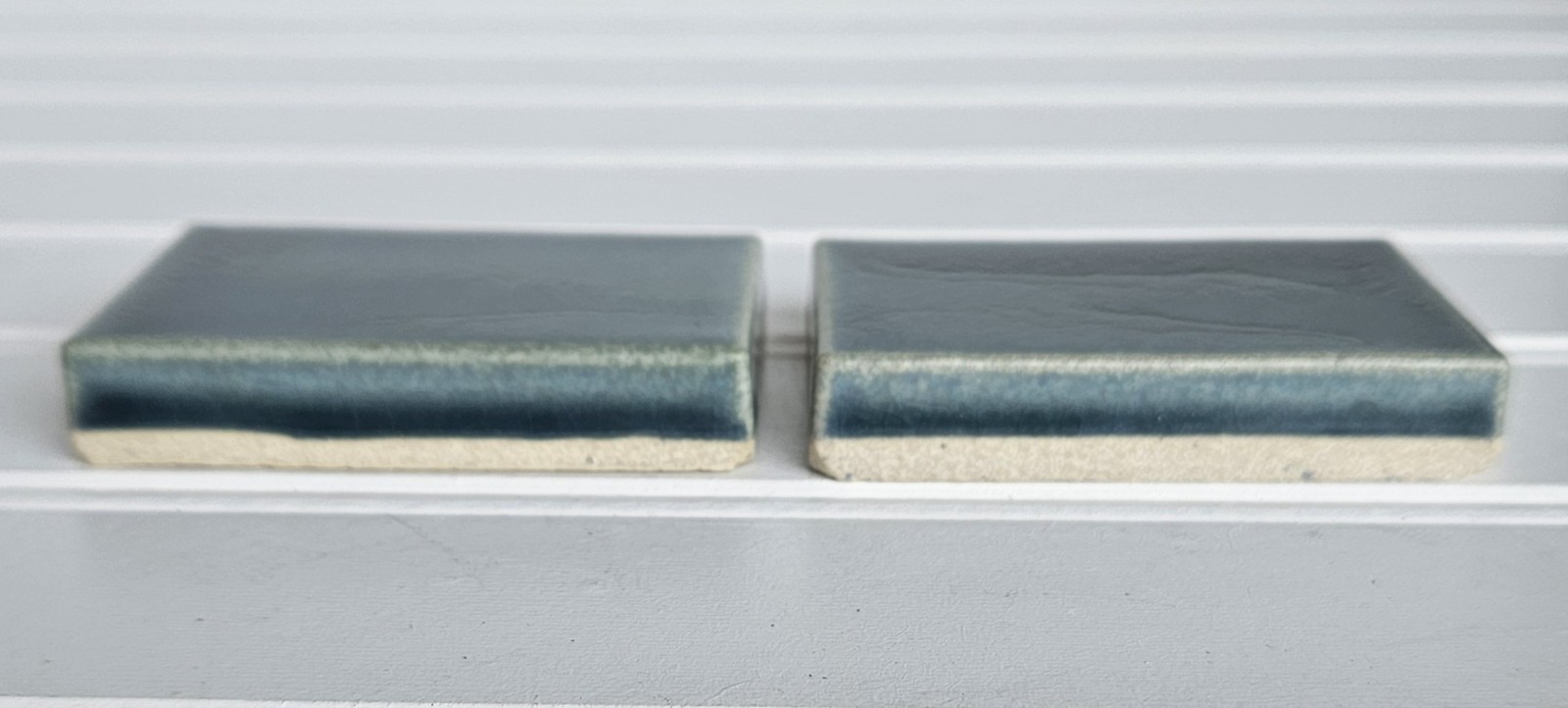 Motawi Tileworks Sapphire Glazed Glossy Tile Ann Arbor Michigan 2 PC. 3×2