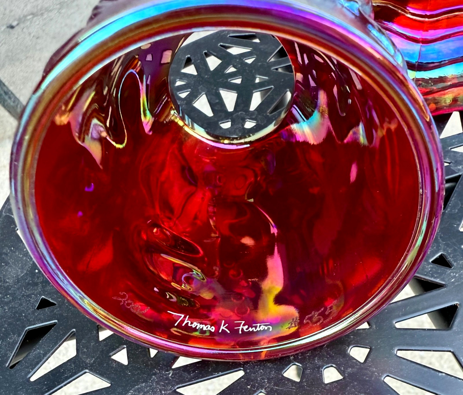 LE #555 FENTON**RUBY RED CARNIVAL ATLANTIS KOI FISH FAIRY LIGHT**Tom Fenton 2001