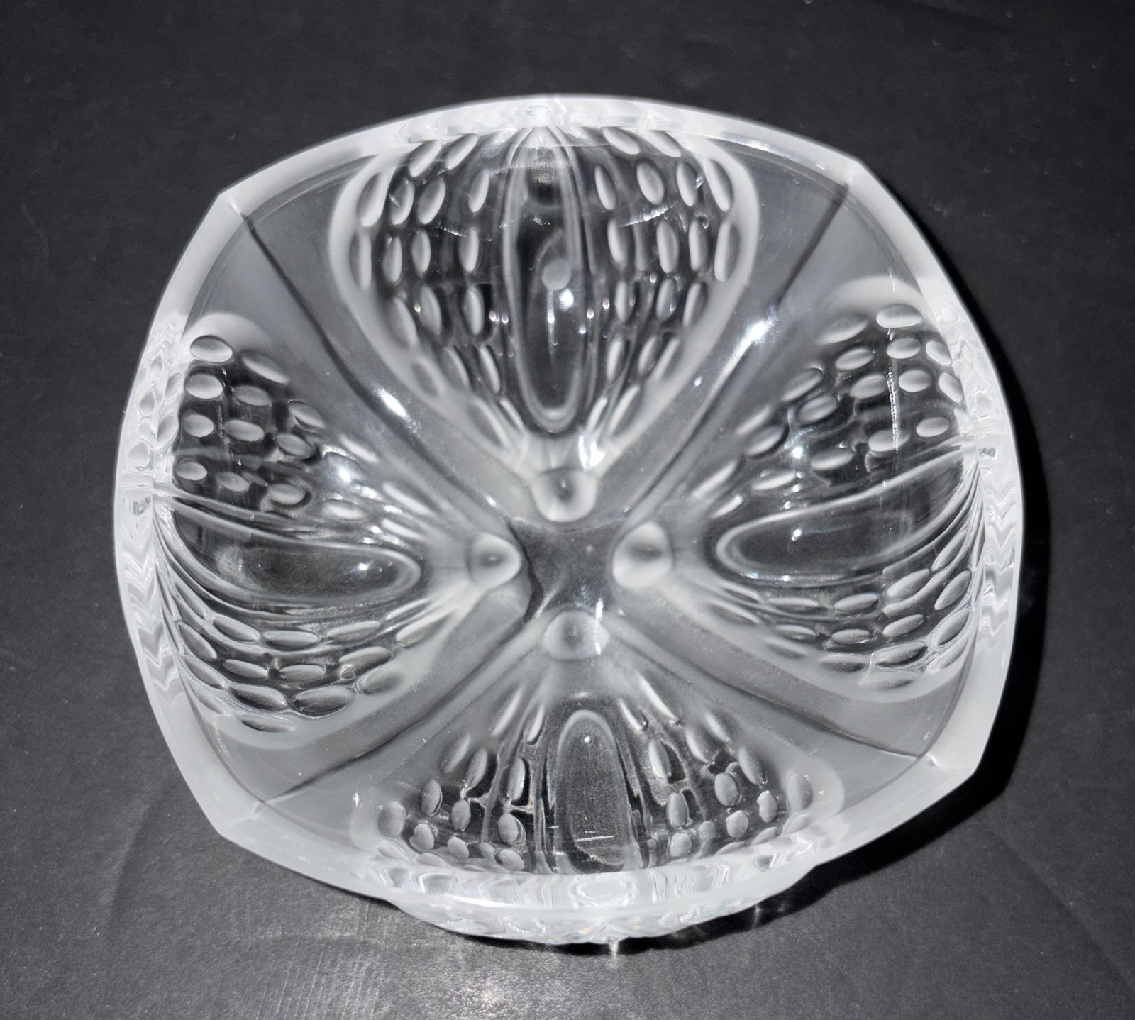 Lalique Mirabelle Crystal Box Signed Marie-Claude Lalique Dated 1992 Lidded