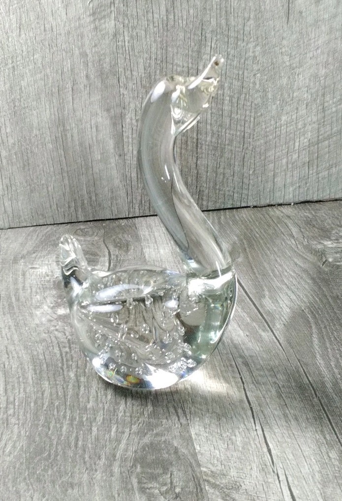 Murano Style Art Glass Home Decor 4 Crystal Figures Swan, Pig, Owl, Giraffe