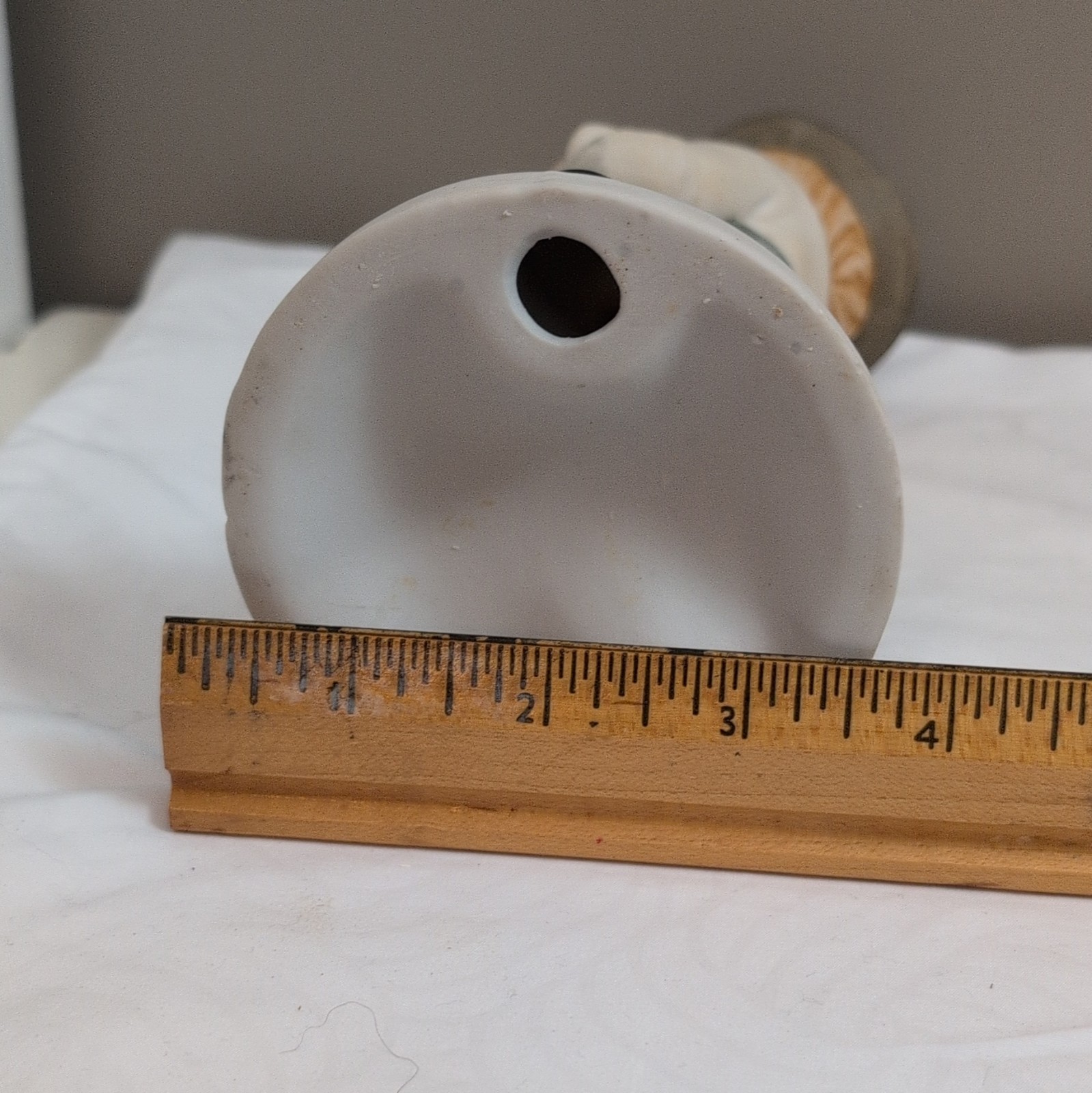 Vintage 8” Porcelain Boy with Apple Figurine – Hummel Style Mid-Century Bisque