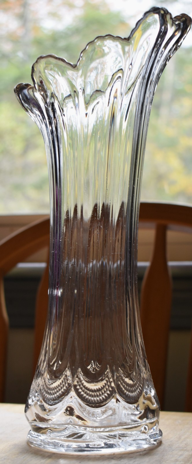 Antique EAPG Pair Swung Vases 11.75″ US Glass Galloway & 13″ Higbee Delta
