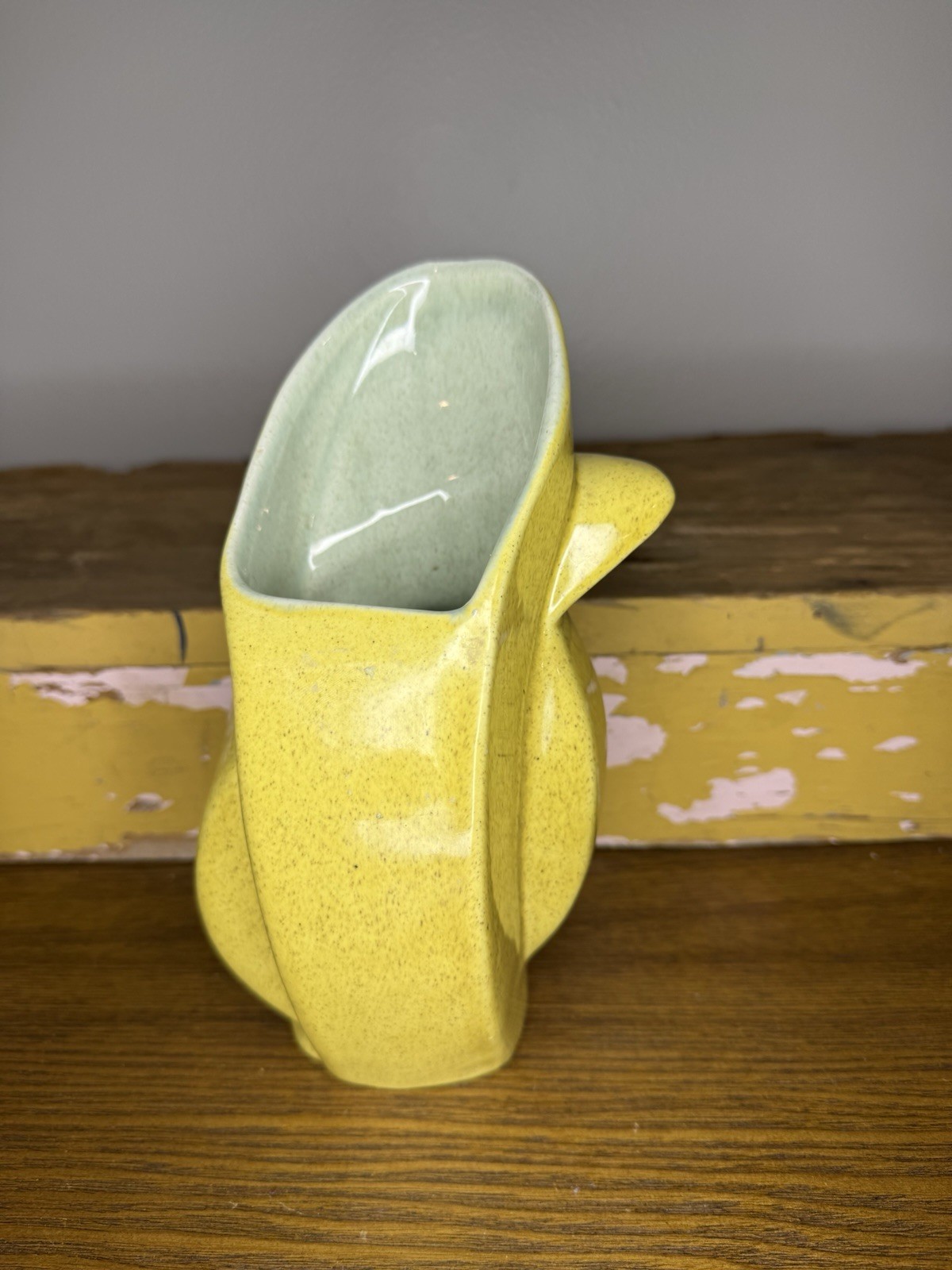 Vtg DECO CUBIST RedWing Pottery Vase #436 Chartreuse Green RedWing by Charles M