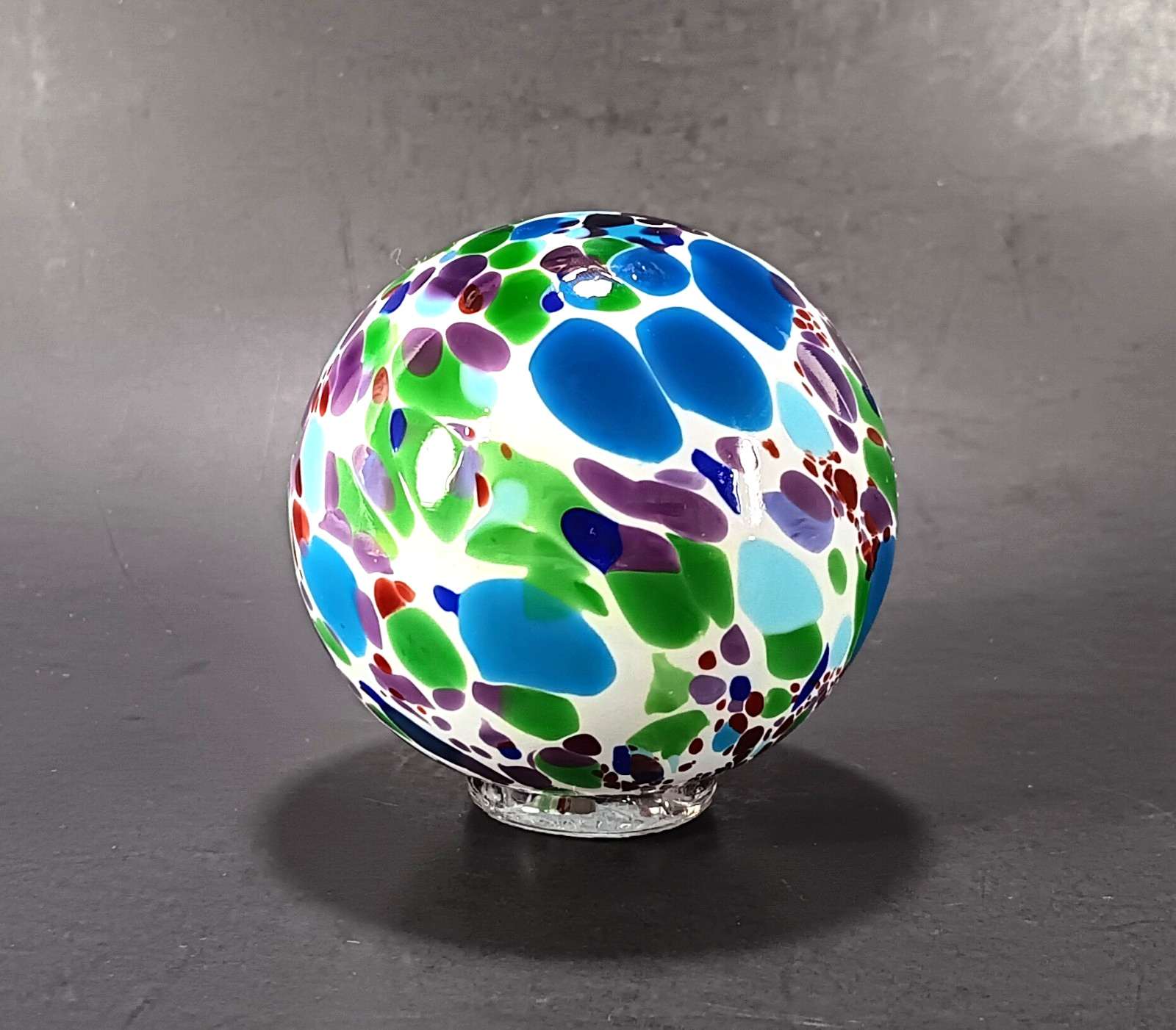 Blown Glass Art Pond Float Multicolored Confetti Orb 3″ Decorative Water Ball