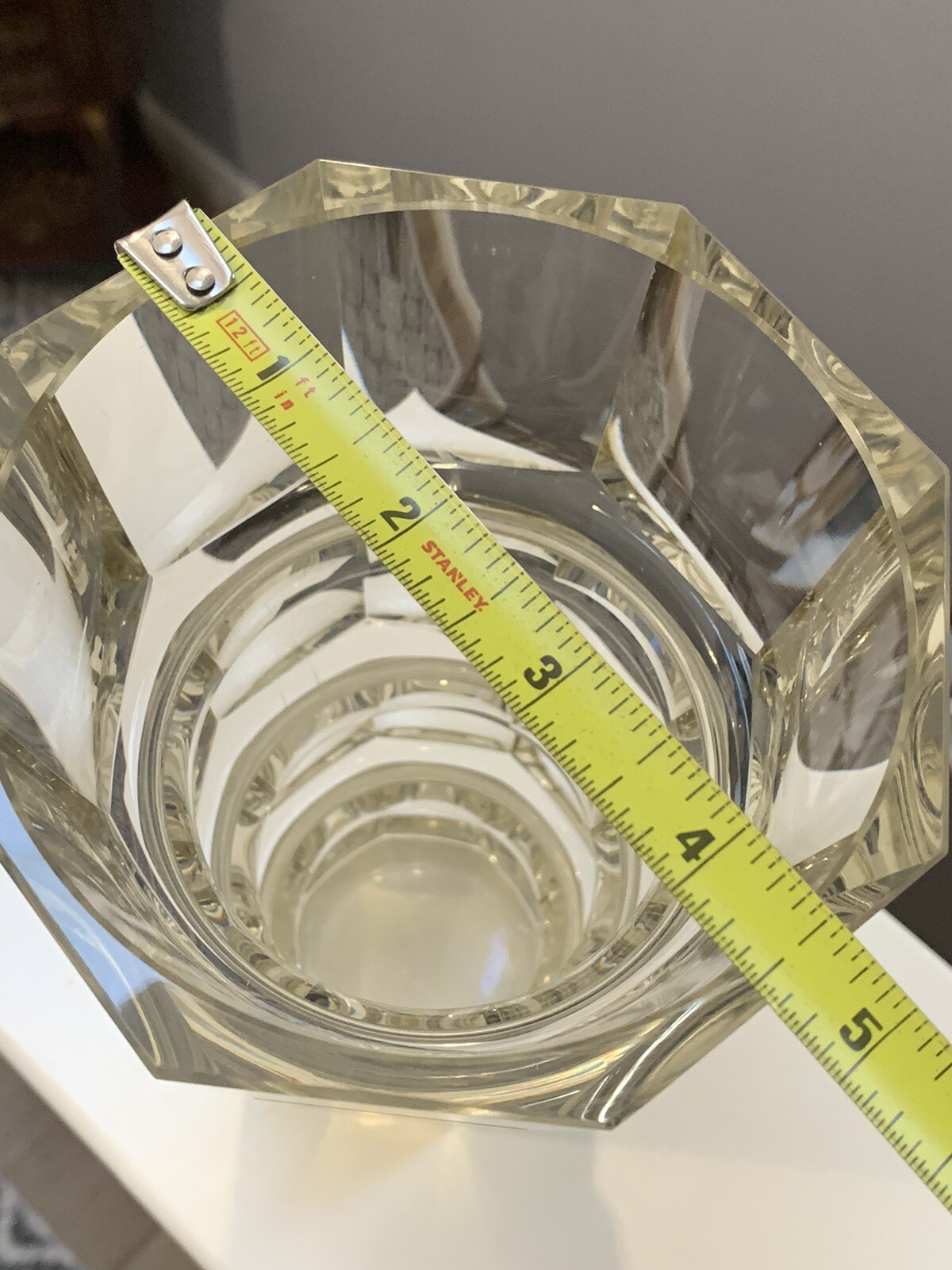 1930s MOSER Hoffman 8 1/8” Art Glass faceted cut Clear Crystal Vase