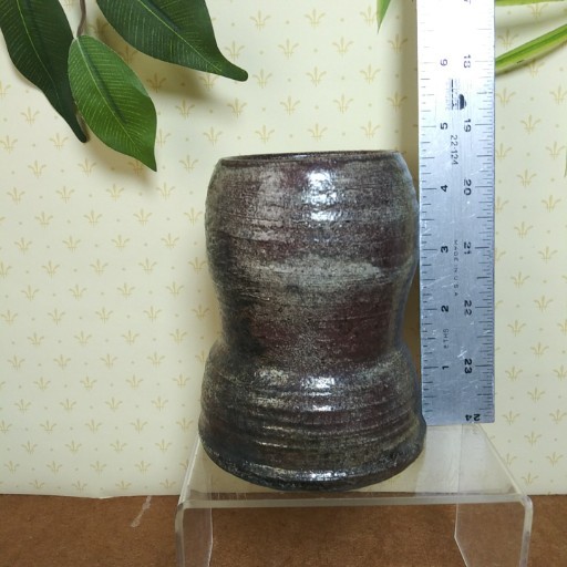 Studio Pottery Raku Vase Iridescent Multicolor Metallic Glaze Art Pottery Signed