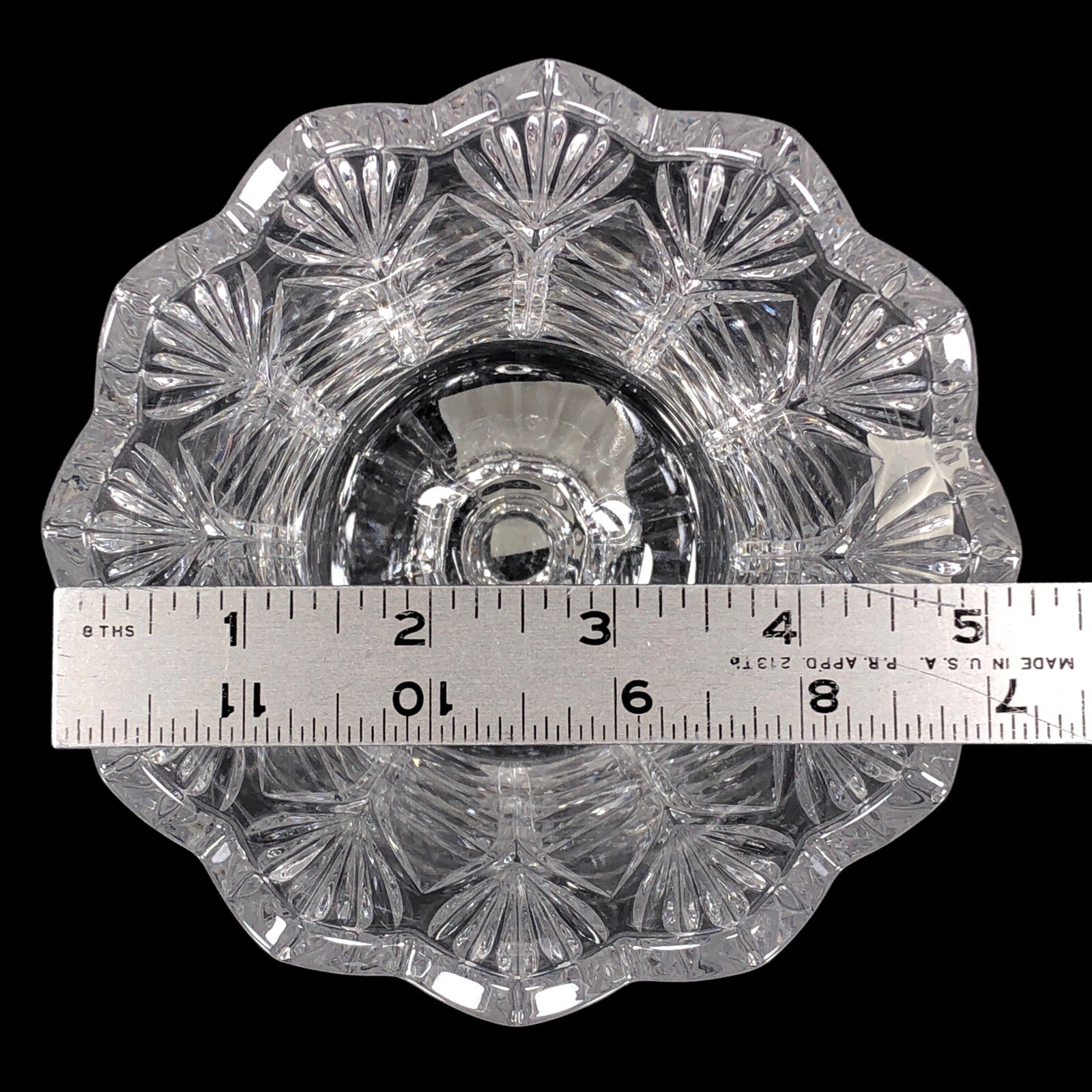 2ct Fifth Avenue Crystal Glass Hurricane Candle Holder Vase Lead Poland 7 1/2 in