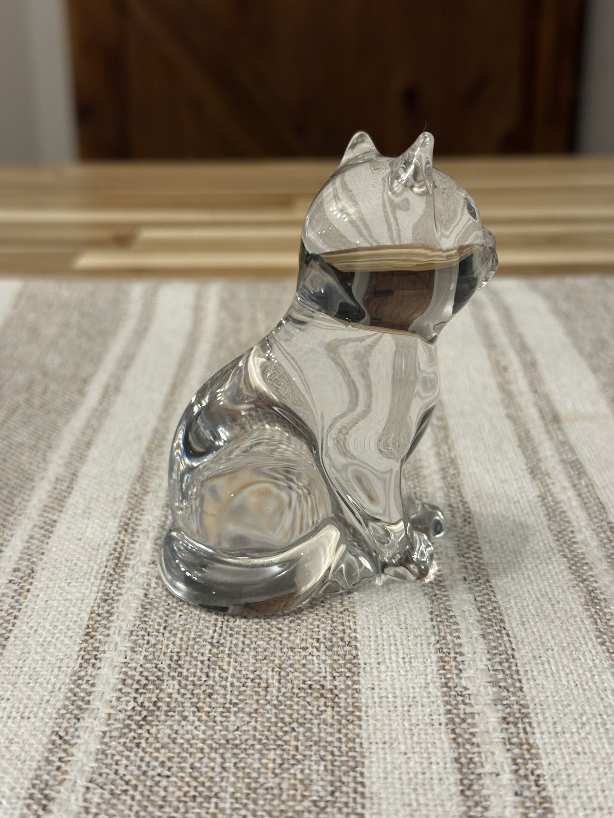 PRINCESS HOUSE Lead Crystal Vintage Cat Kitten Figurine Approx 3.50 inches
