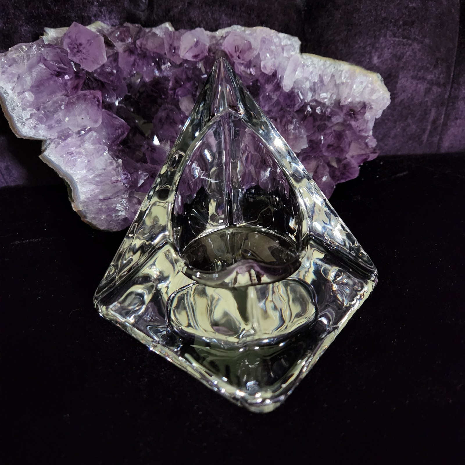 Nybro Sweden Art Glass Candle Holder Tord Kjellstrom Vintage Swedish Tea Light