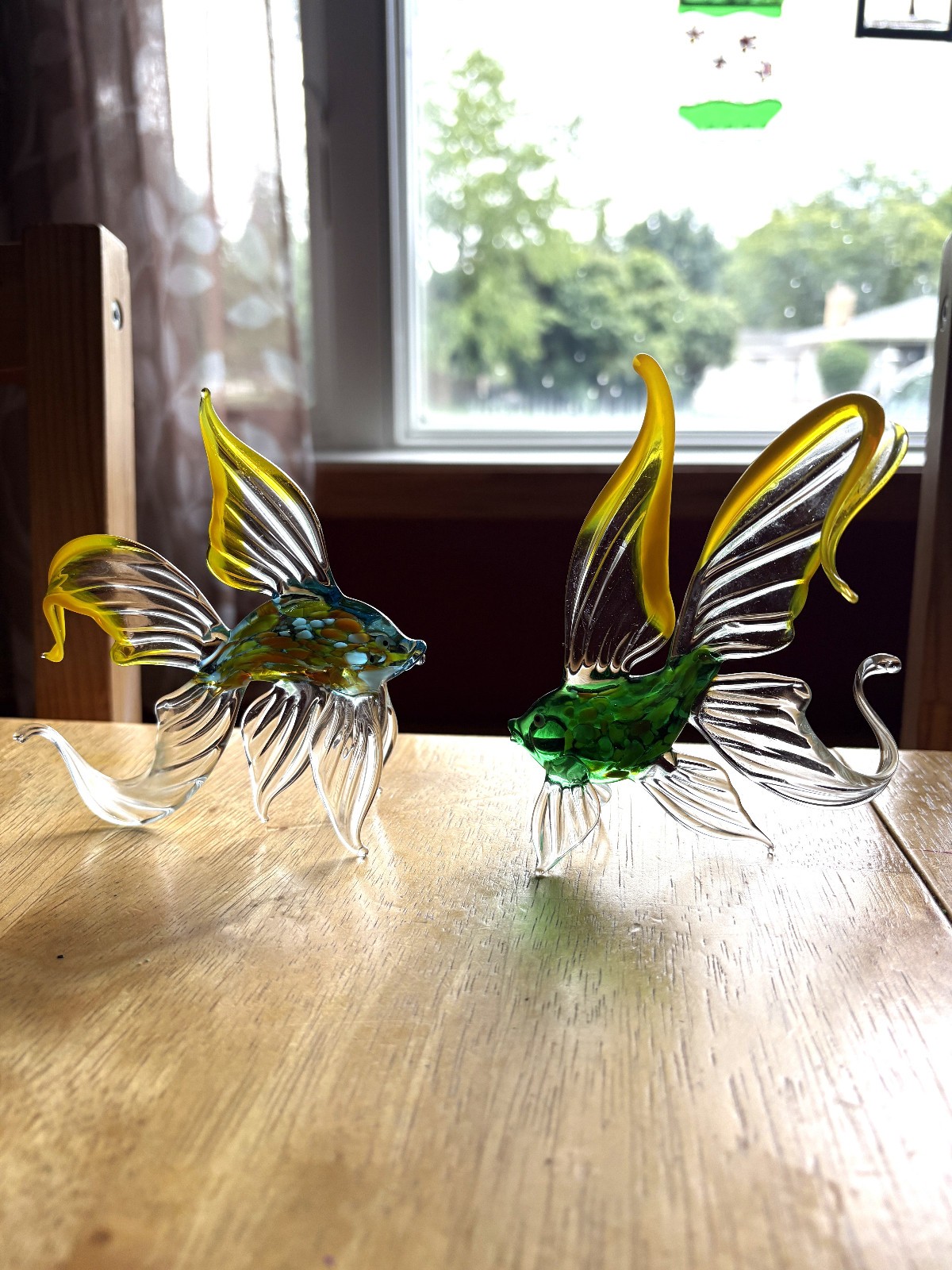 Vintage Russian Art Glass Betta (Fighting Fish) Figurines – Set of 2