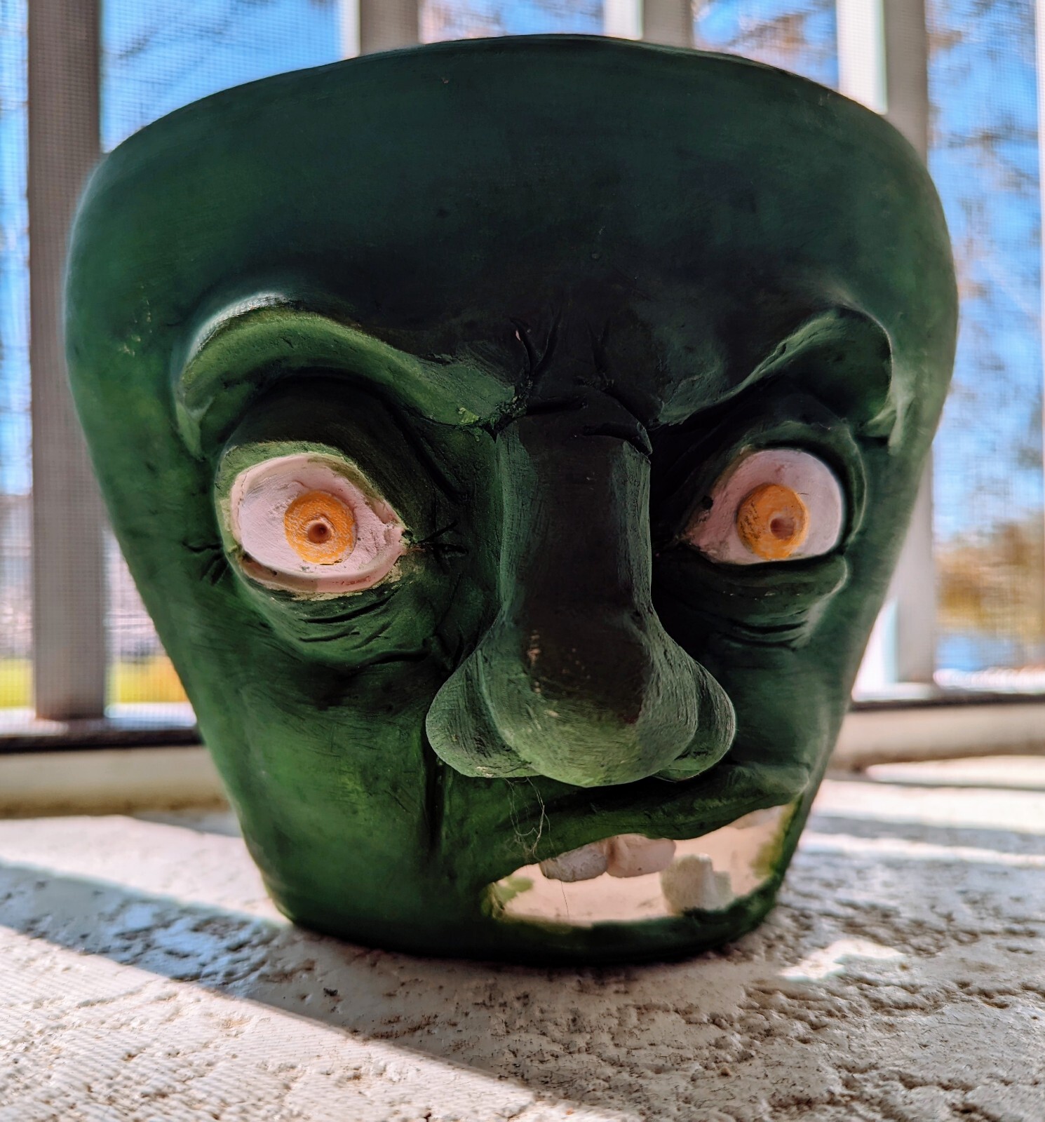 HANDMADE Monster Ceramic Pottery 7inches wide 6 inches tall