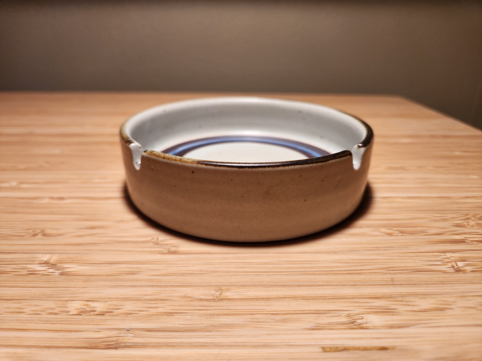 Otagiri Horizon Brown Blue Speckled Stoneware Ashtray MCM