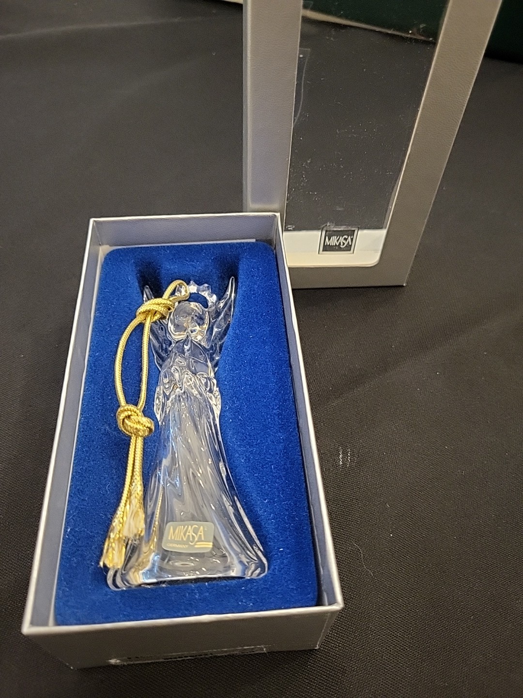 Mikasa Glass Angel Playing Horn Lead Crystal Germany Herald Collection 4.5 In H